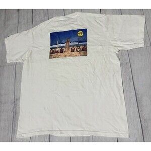 Vintage Hard Rock Cafe Cancun Graphic T Shirt Size XL Surfing Guitar White